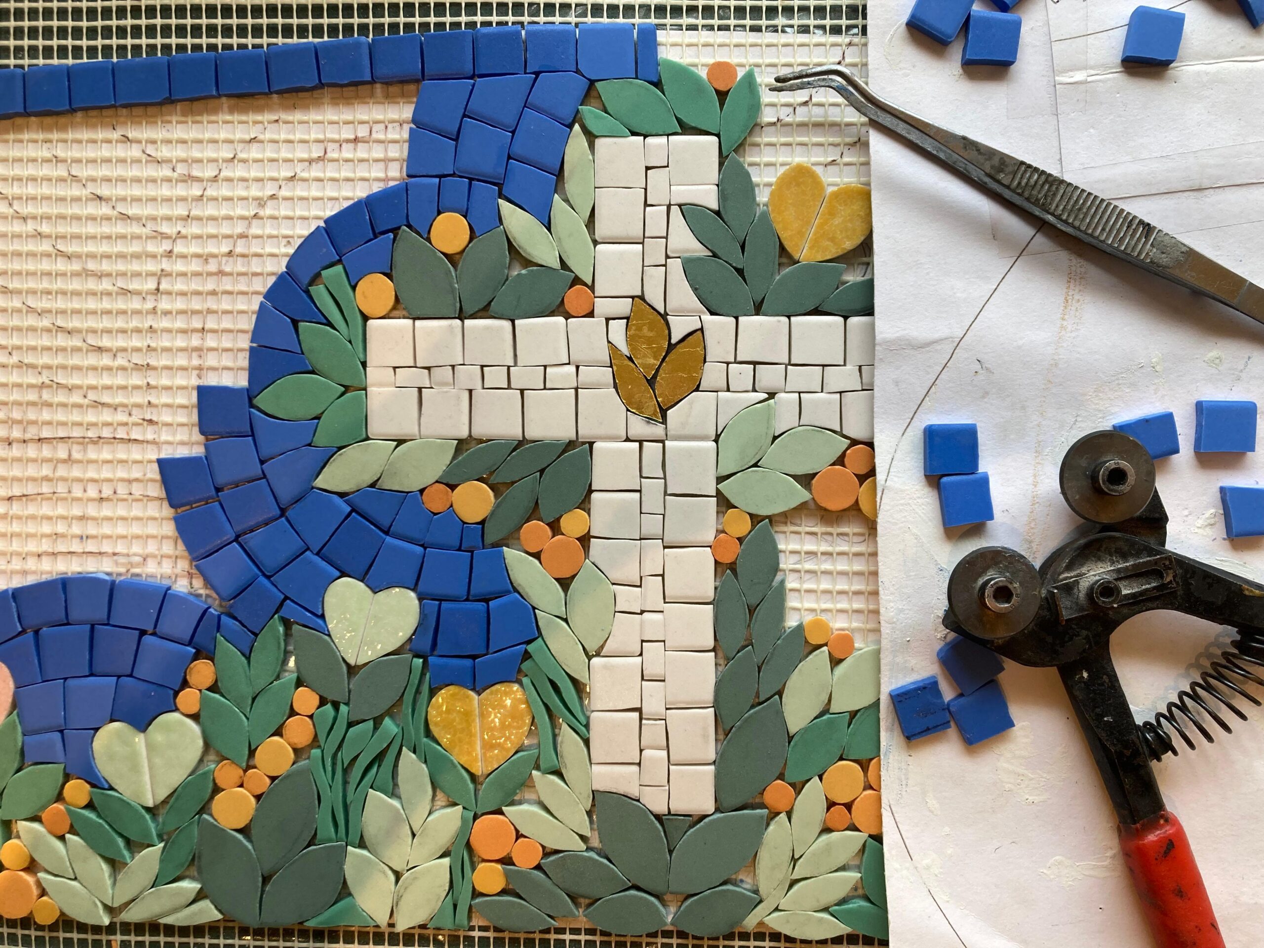 Isabelle Guizard Atelier de l'Isle mosaïque funéraire